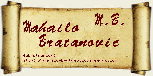 Mahailo Bratanović vizit kartica